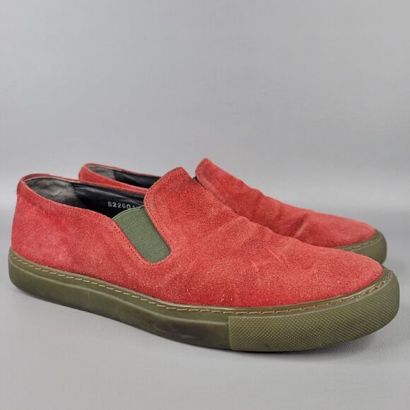 Comme Des Garcons SHIRT Loafer Shoes Round Toe Casual Slip On Suede Red Size 7